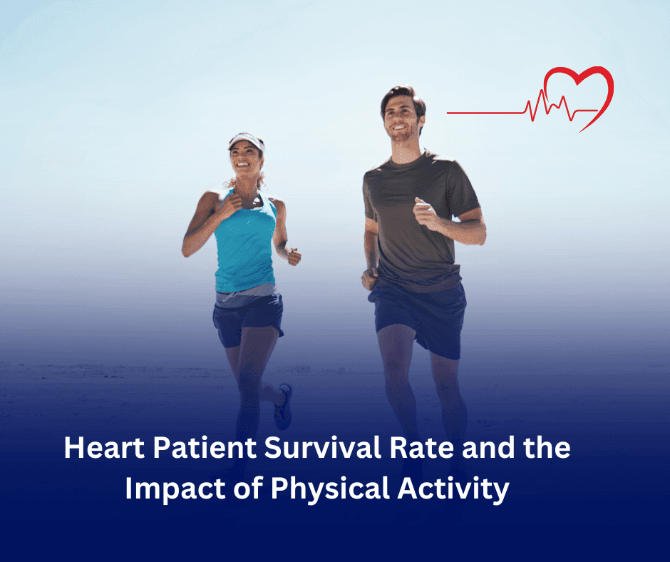 Impact of physical activity on heart patient survival rates, promoting exercise for better heart health.