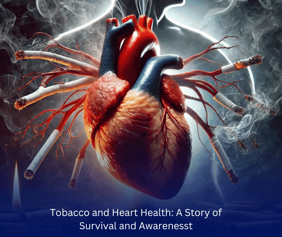 Impact of tobacco on heart health, raising awareness about cardiovascular risks and survival stories.